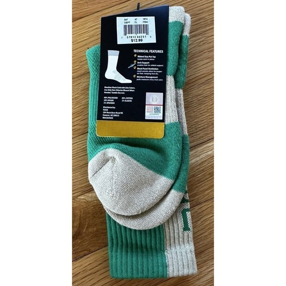 South Florida Bulls USF Crew Socks Size 6-12 NCAA College Fan Green Tan​​​​ - Picture 4 of 4